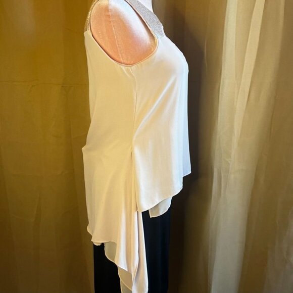 BCBG Maxazria Bianca Sequins Bare Pink Flowy Tunic Top Size XS - Picture 3 of 10